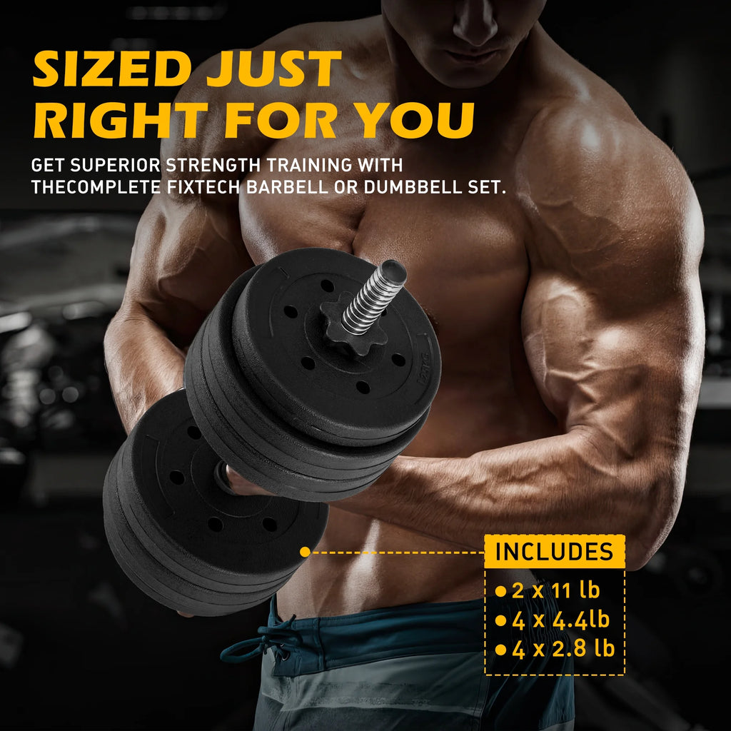 66LB 2 in 1 Olympic Adjustable Weight Set with Curl Bar O5585