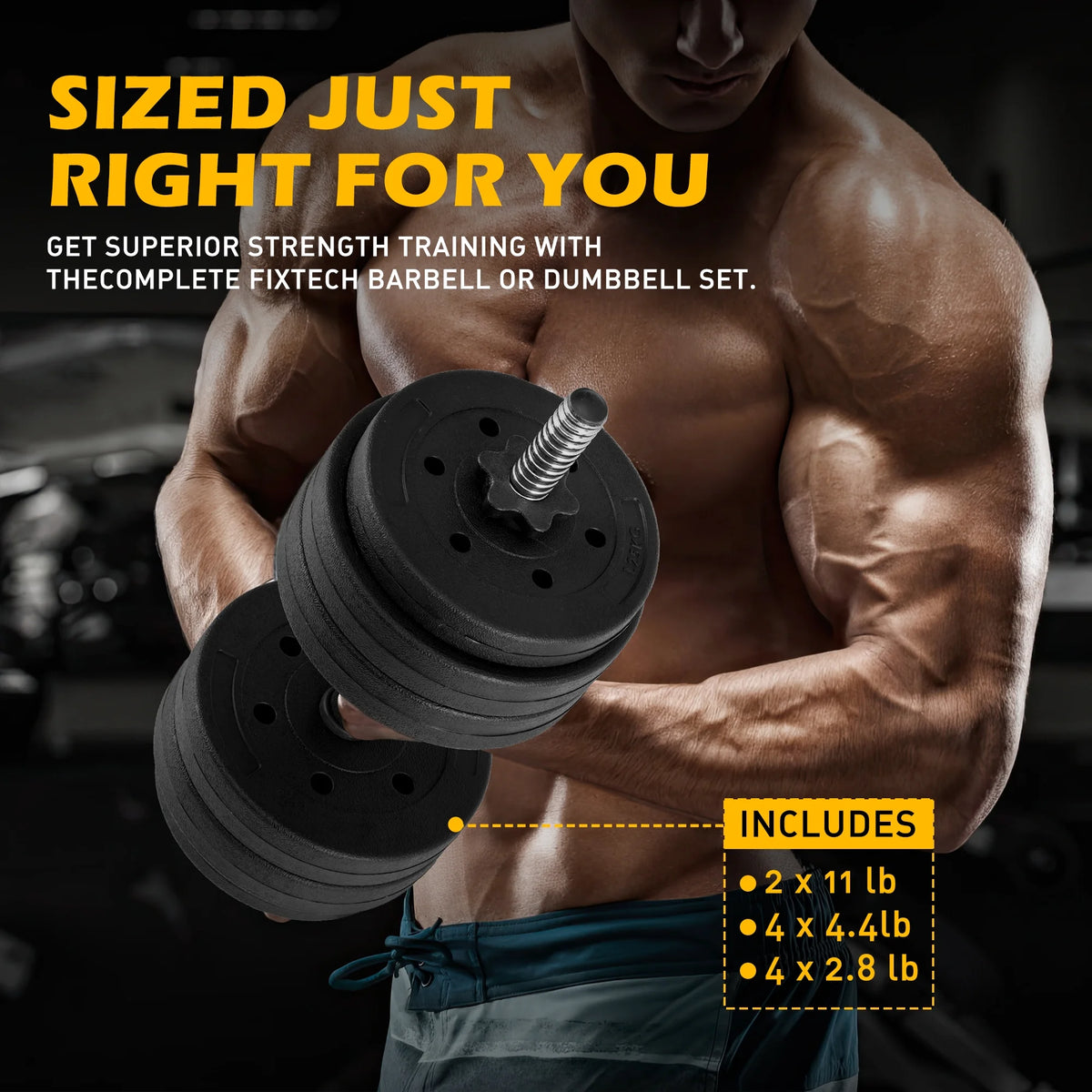 66LB 2 in 1 Olympic Adjustable Weight Set with Curl Bar O5585