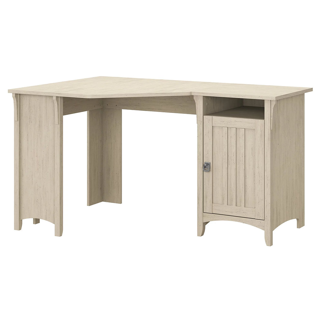 Antique White Corner Computer Desk with Storage Q55943