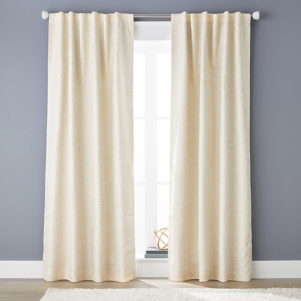 Blackout Abstract Curtain Panel 50" x 84" Gold H5141