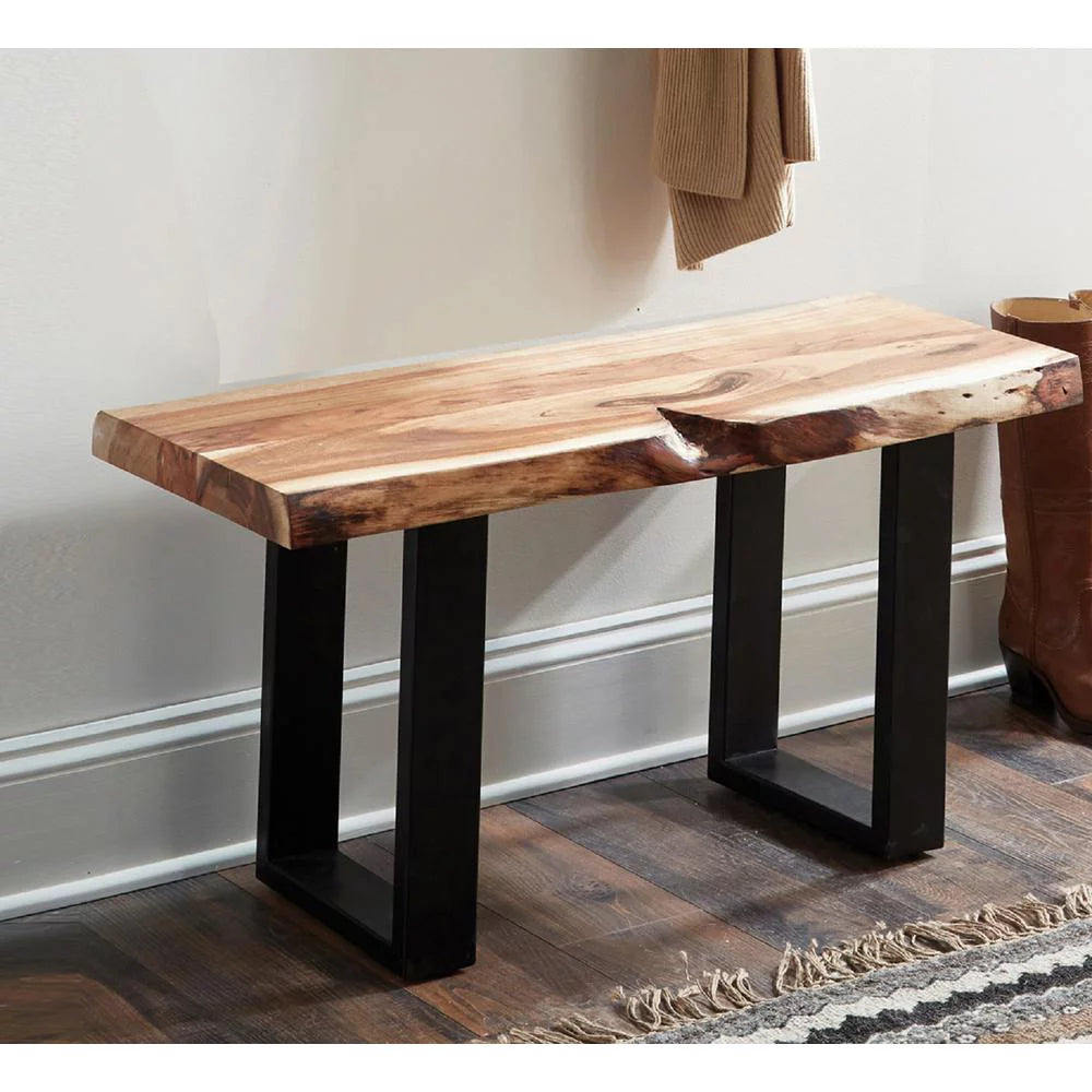 Natural Live Edge Wood 36" Bench I96599