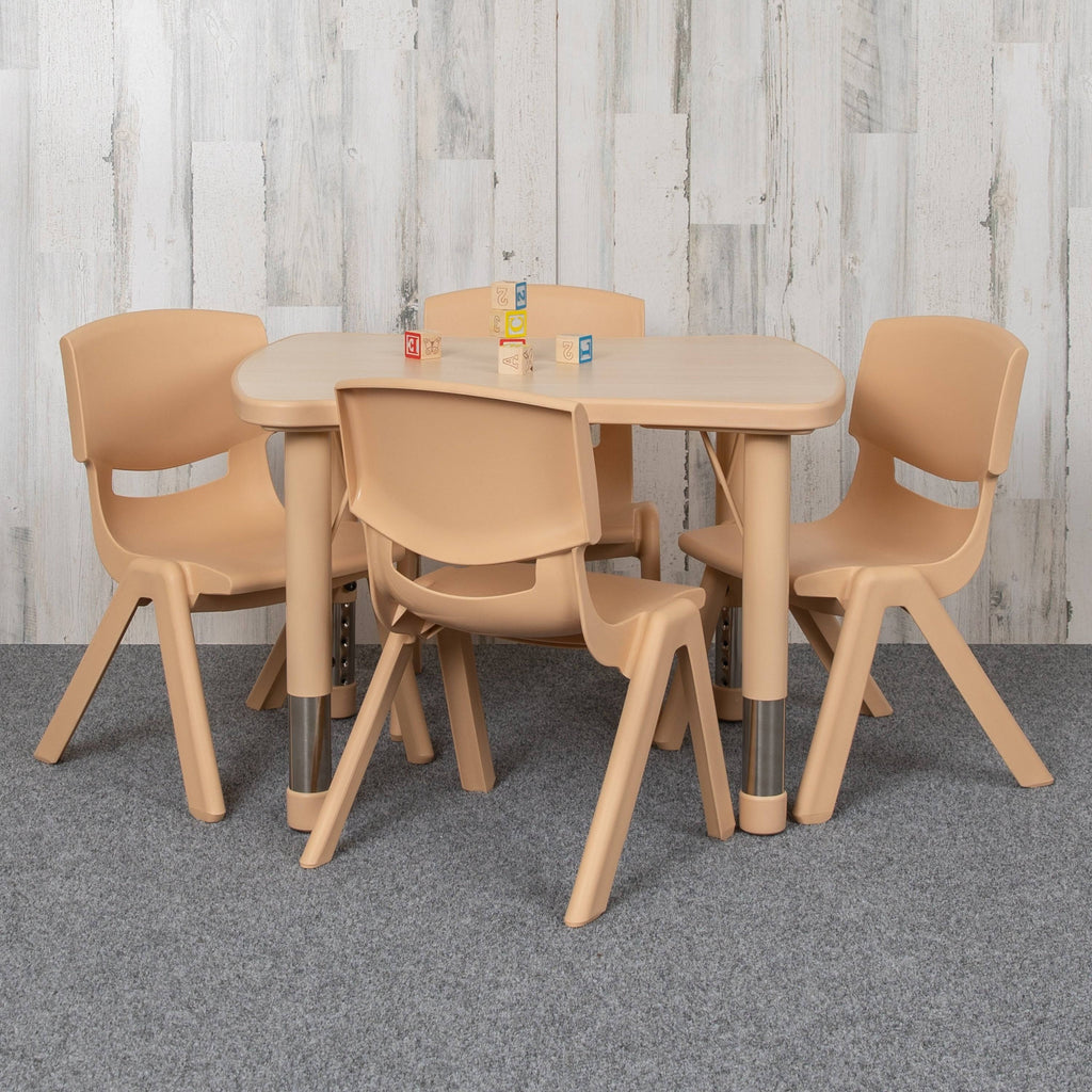 Blue Height-Adjustable Plastic Activity Table Set Y271