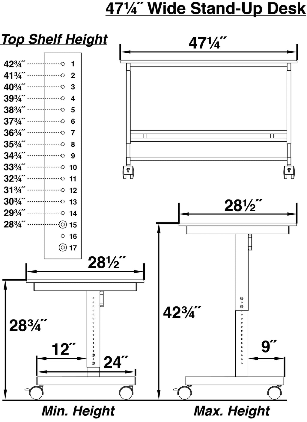 Stand Up Desk with Monitor Mount V271