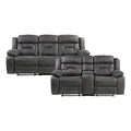 Gray Microfiber 2-Piece Reclining Sofa Set C882