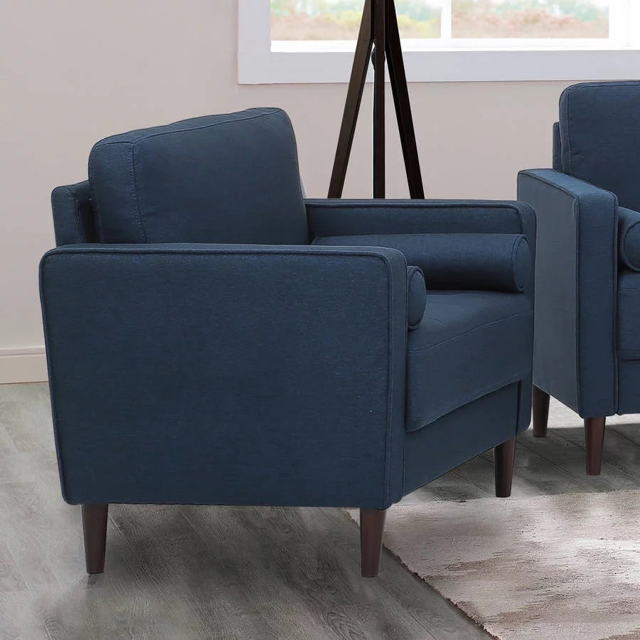 Navy Blue Fabric Lounge Chair O580763
