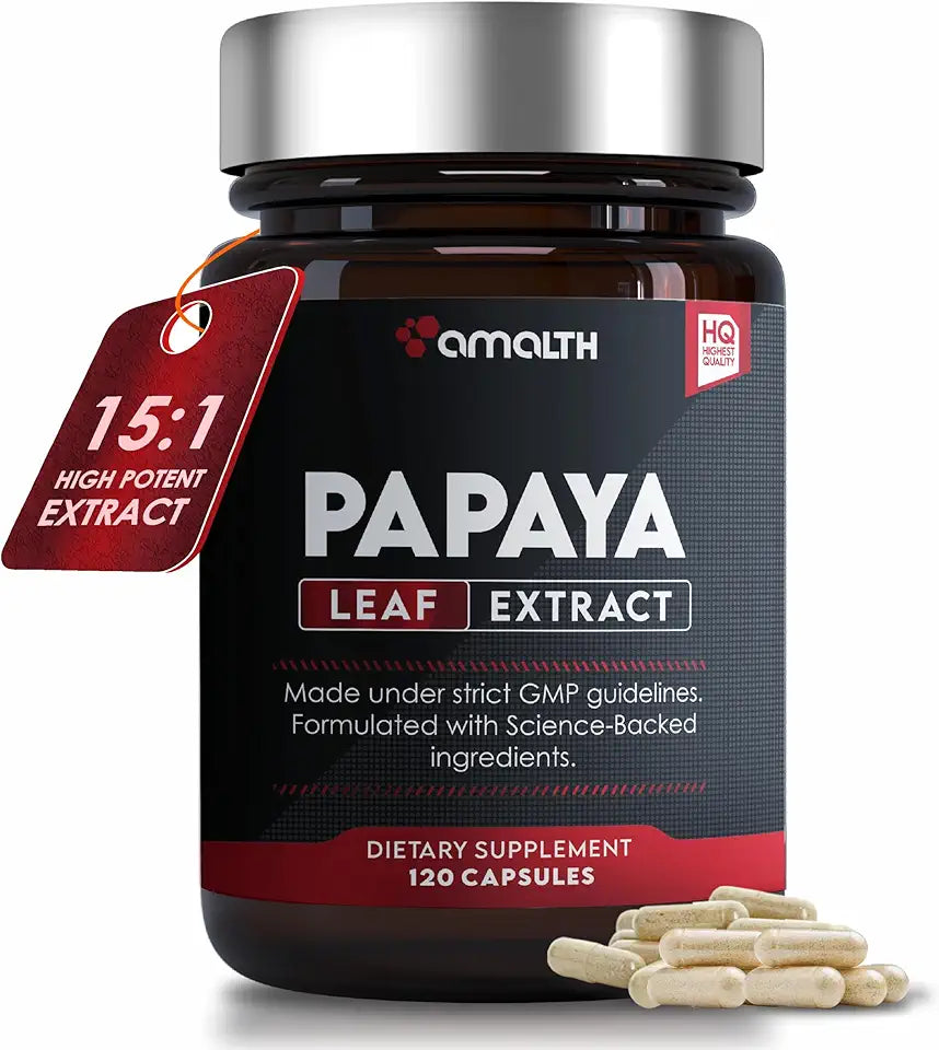 Papaya Leaf Extract Digestive Enzymes 120 Veg Capsules T2094