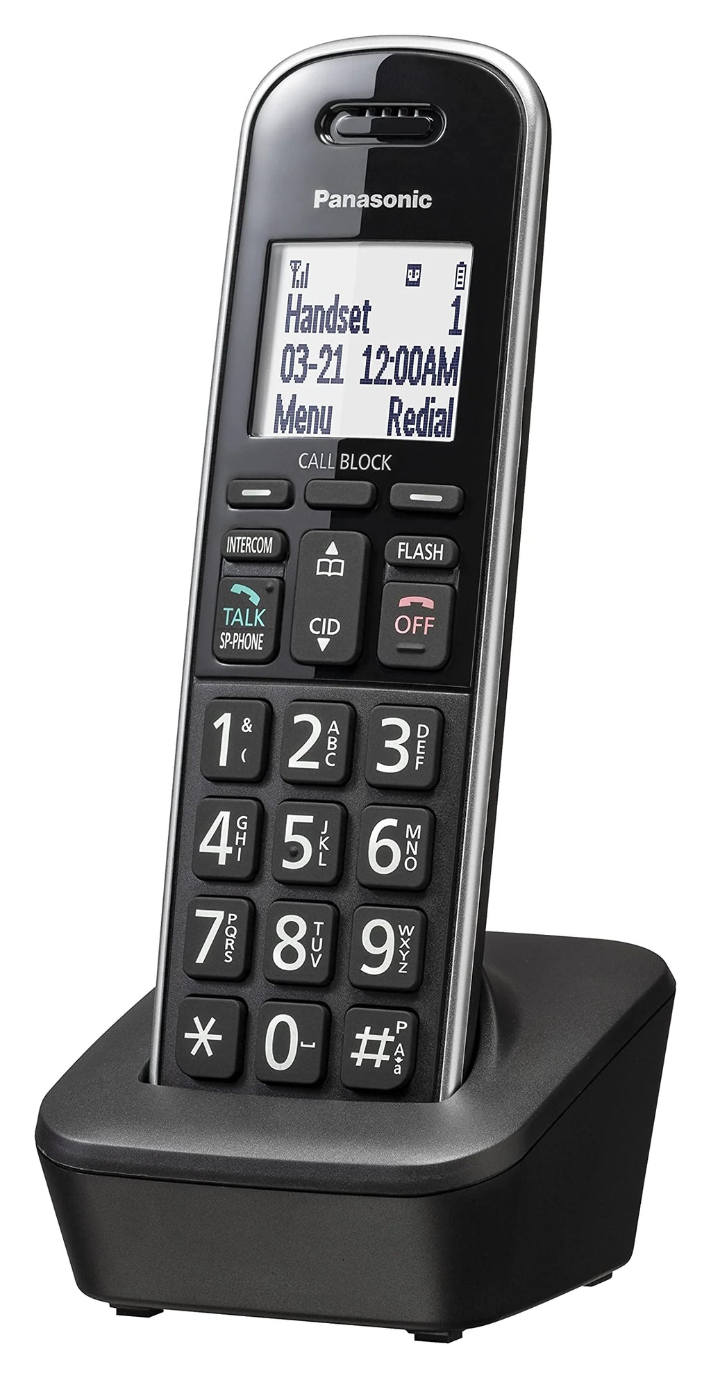 Cordless Handset with Large LCD, Call Block, Caller ID, Phonebook - Black X4764