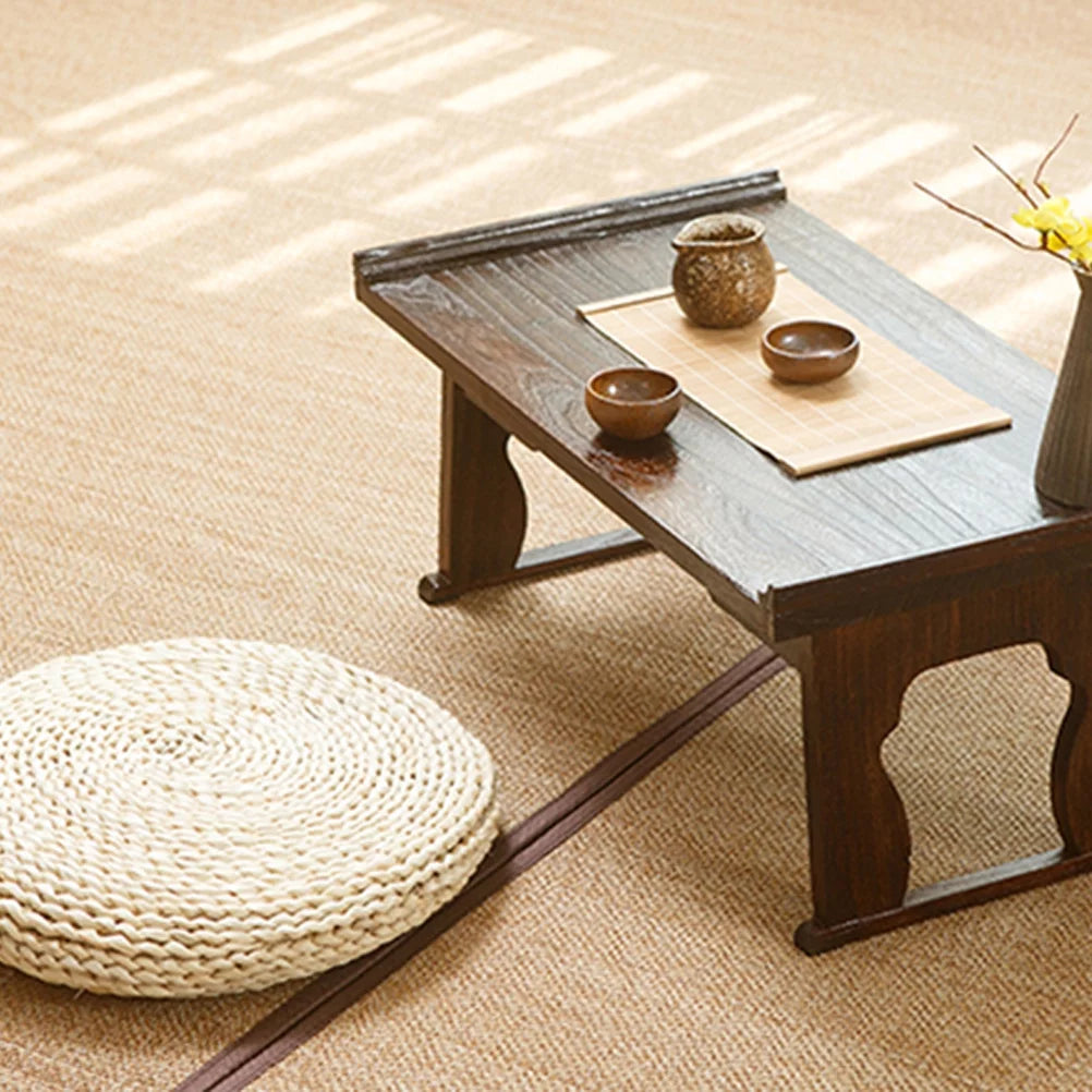Round Straw Weave Floor Pillow X472