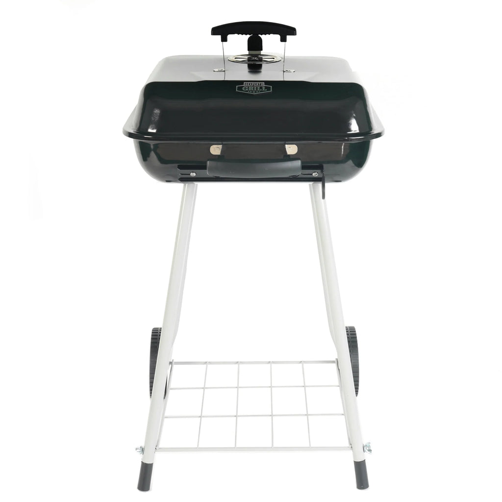 Square Steel Charcoal Grill with Wheels, Black K2520