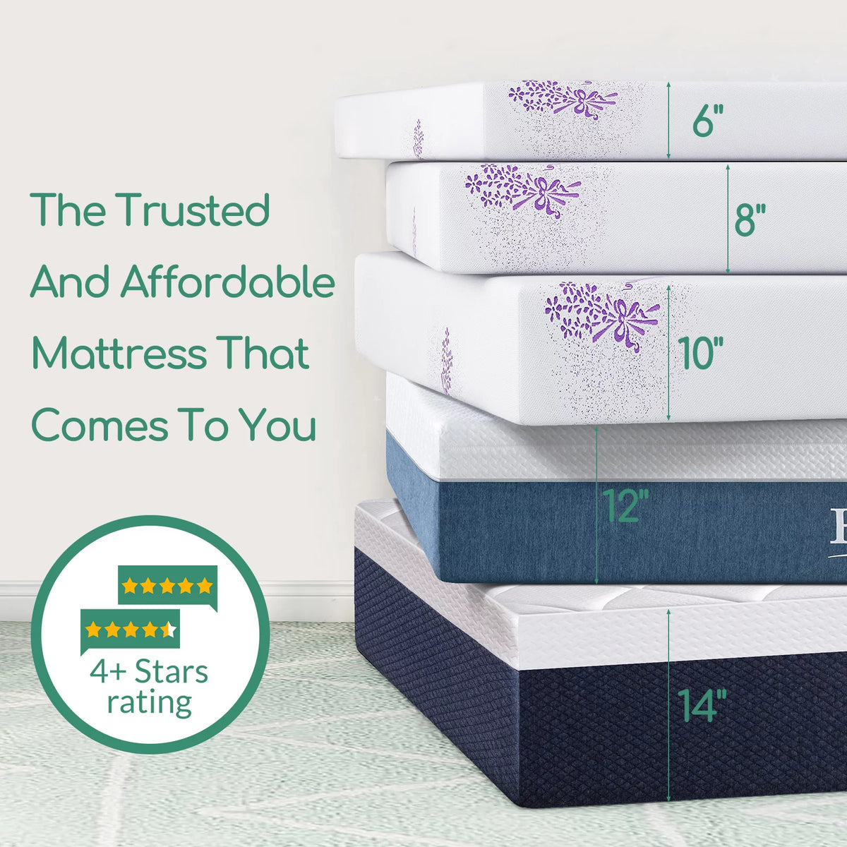 6 inch Gel Memory Foam Twin Mattress V4903
