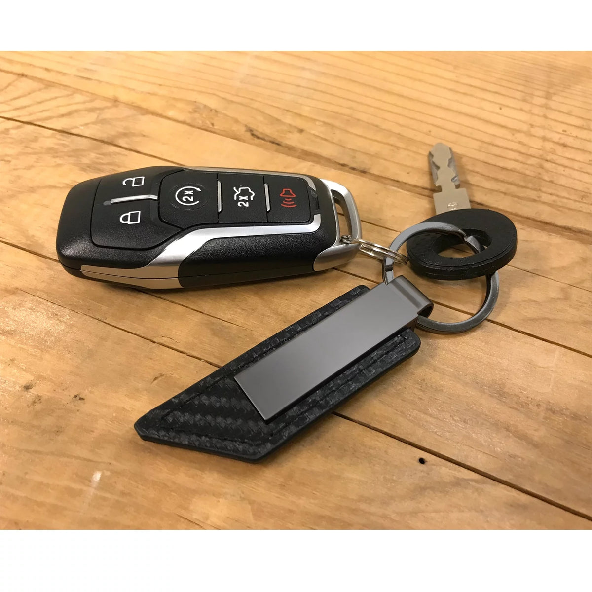 Black PU Leather Key Chain F231579