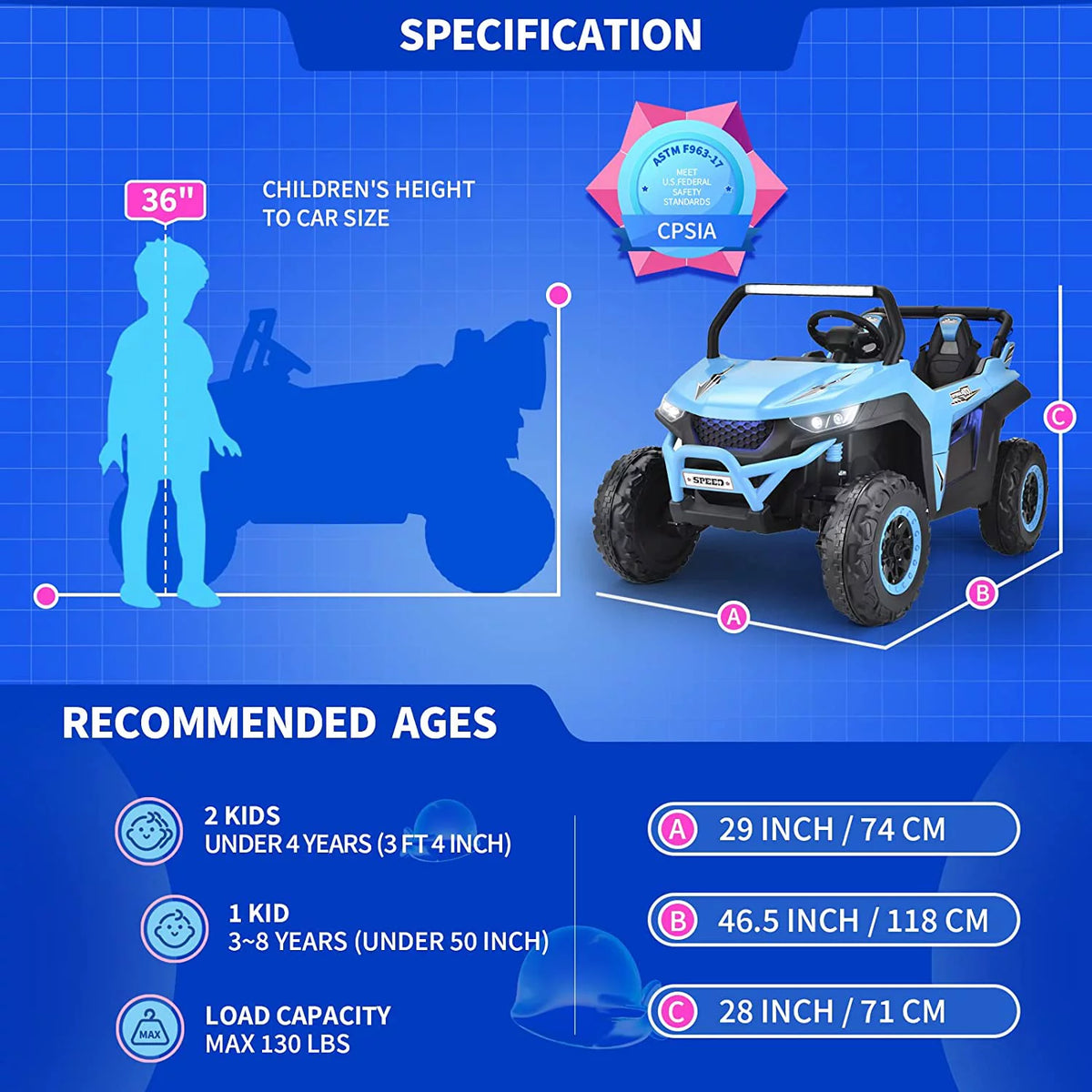 24V 2 Seater Kids Ride on UTV Car J267767