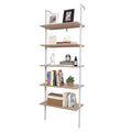 5-Tier Wood Ladder Bookcase with Metal Frame S10238