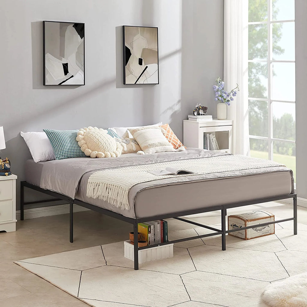 16 Metal Platform Tall Bed Frame King Size O692