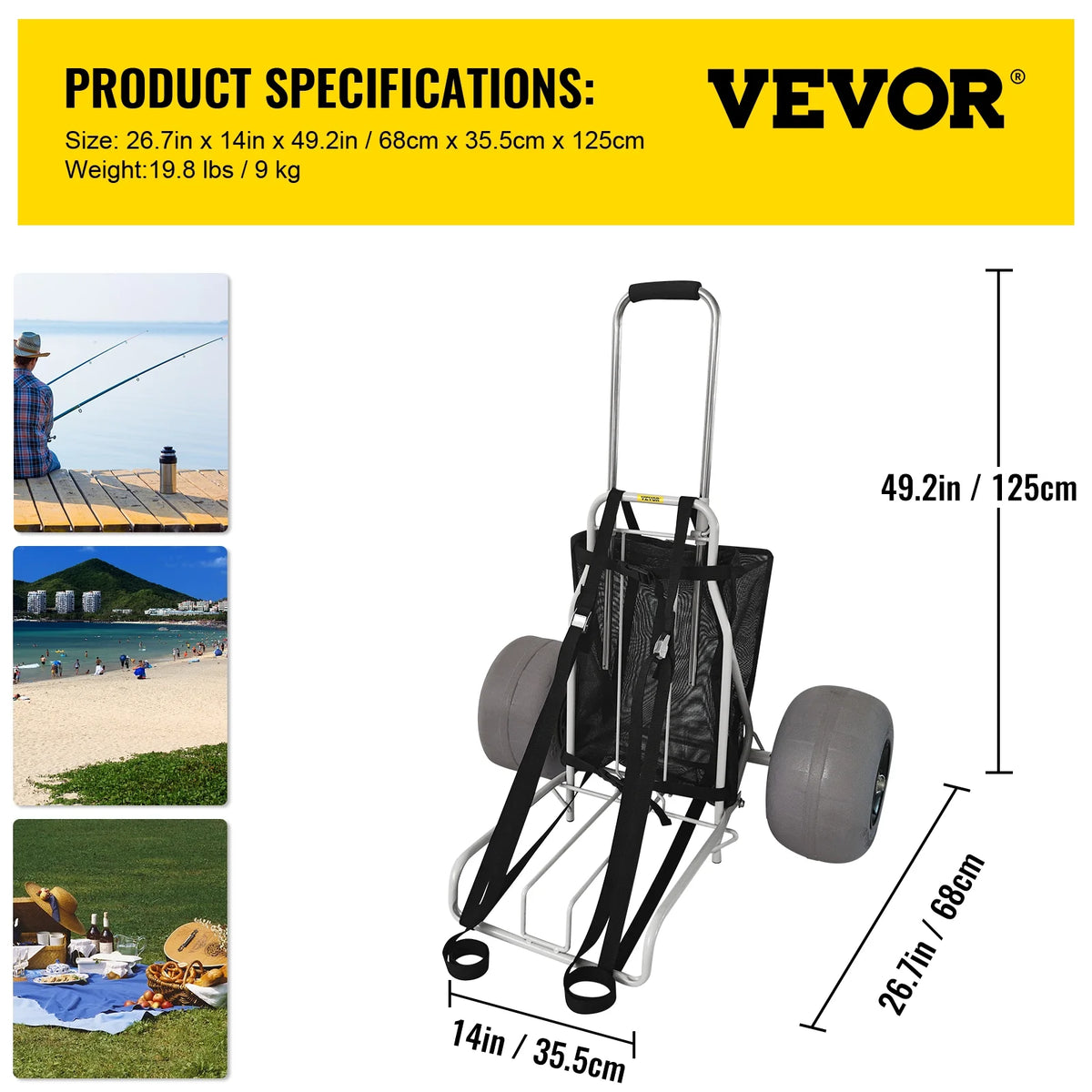 Folding Beach Cart with 12" TPU Balloon Wheels R545