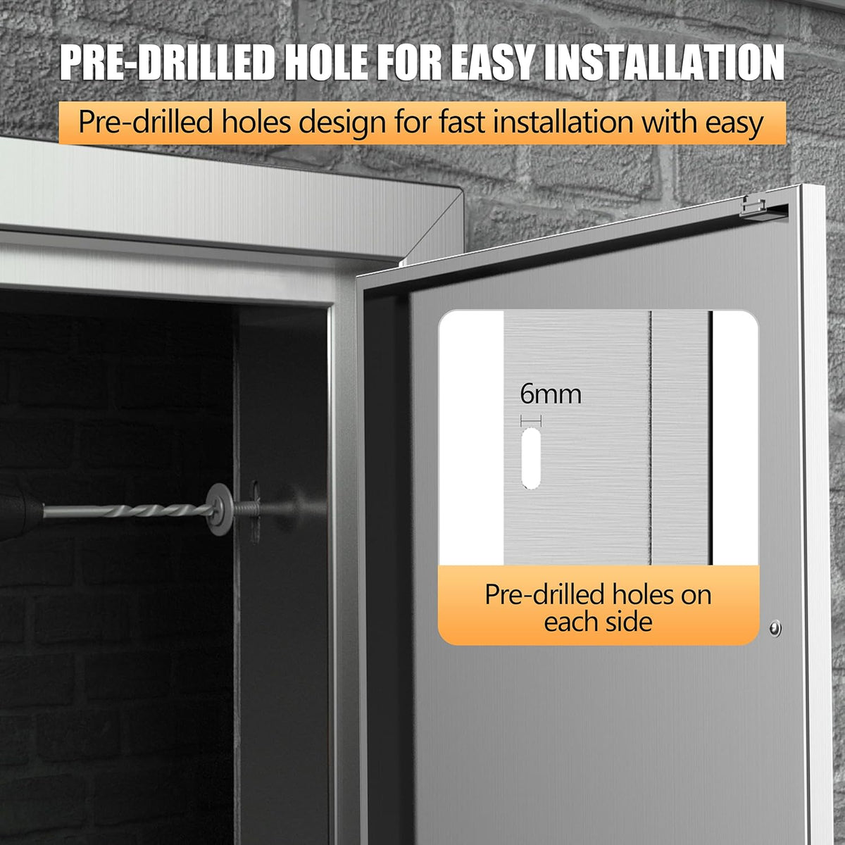 Double Stainless Steel BBQ Access Door V518