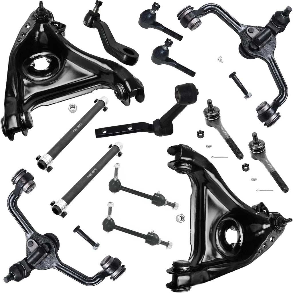 Front Control Arms with Ball Joints Sway Bars Tie Rods Suspension Kit 14pc Set T739