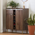 Natural Walnut Buffet with Faux Carrara Marble H85770