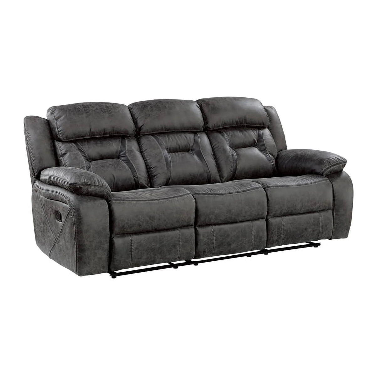 Gray Microfiber 2-Piece Reclining Sofa Set C882