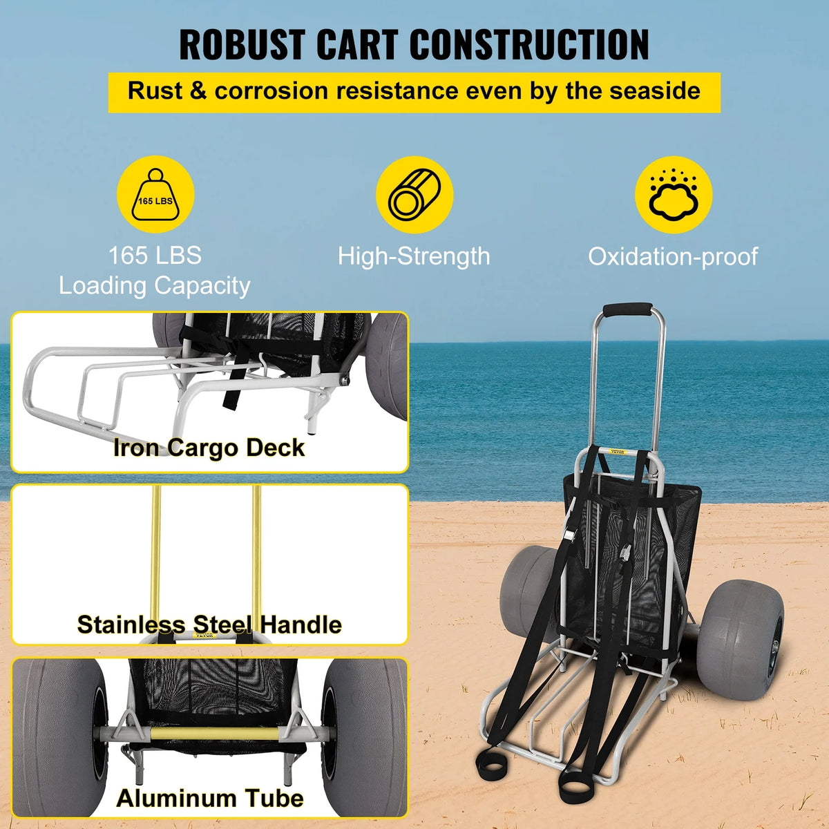 Folding Beach Cart with 12" TPU Balloon Wheels R545