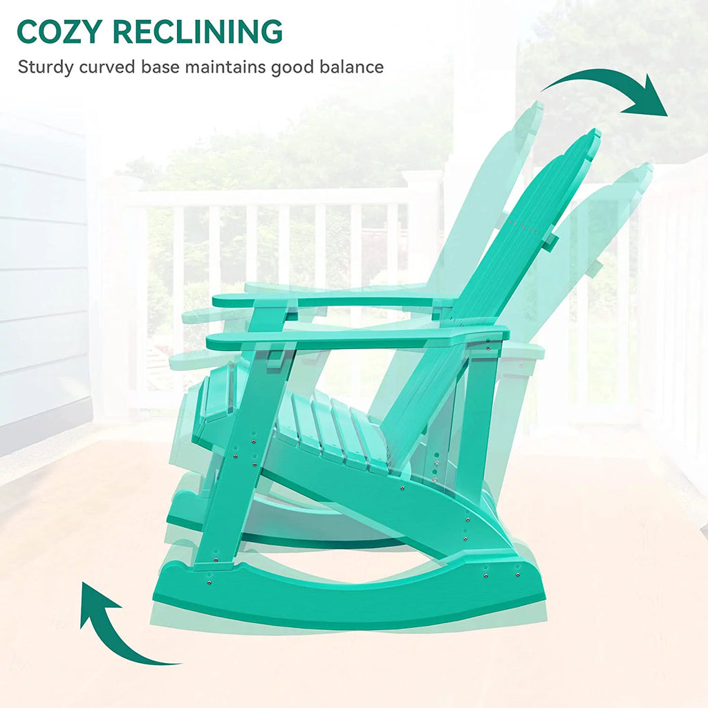 Oversized Plastic Rocking Chair with Cup Holder I82007
