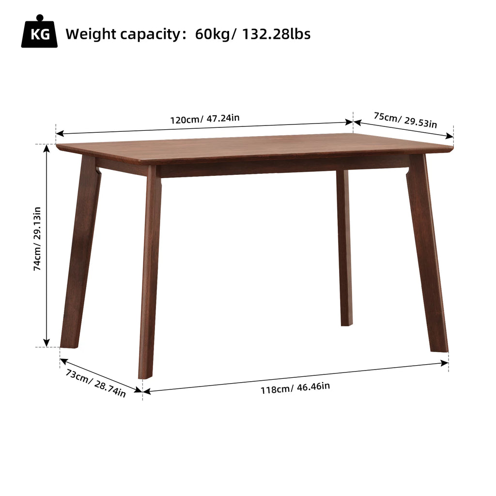 5-Piece Compact Rustic Dining Set with 4 Chairs J368