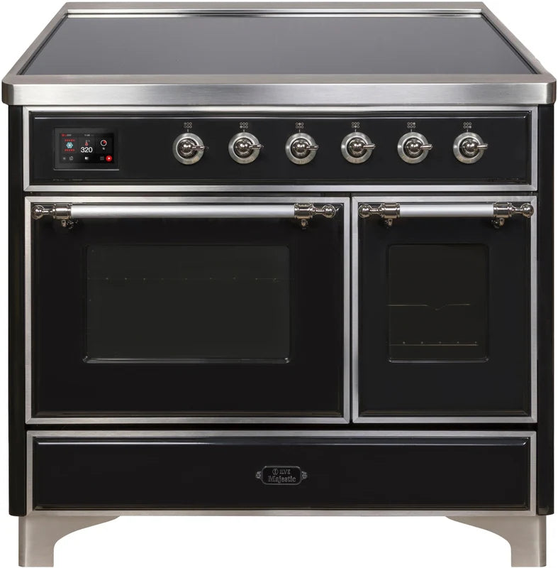 Glossy Black 40 Induction Range with Electric Oven Q211