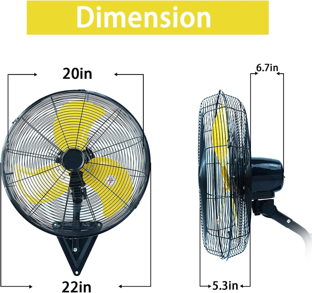 20 Inch 3-Speed High Velocity Wall Mount Fan P752030