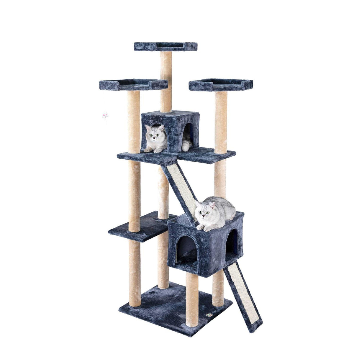 71 in. Cat Tree House with Sisal Scratching Board E980946