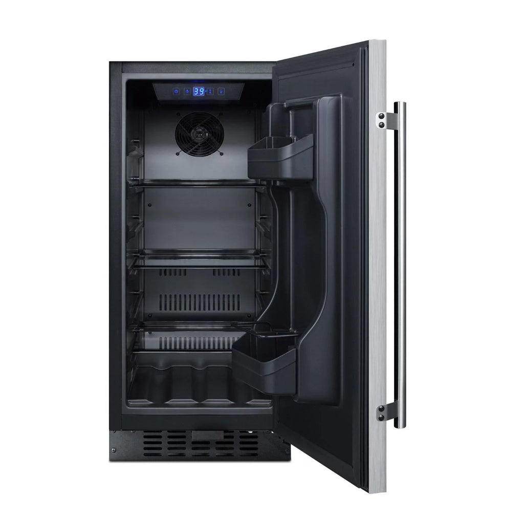 15-Inch 3.0 Cu. Ft. Outdoor Beverage Refrigerator Stainless Steel Black Q729