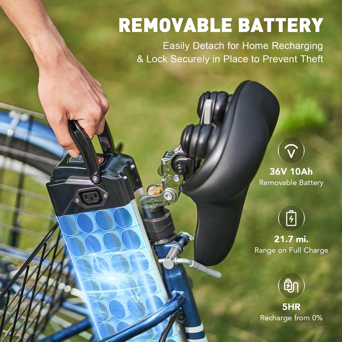 26" 350W Electric Tricycle with Basket A218429