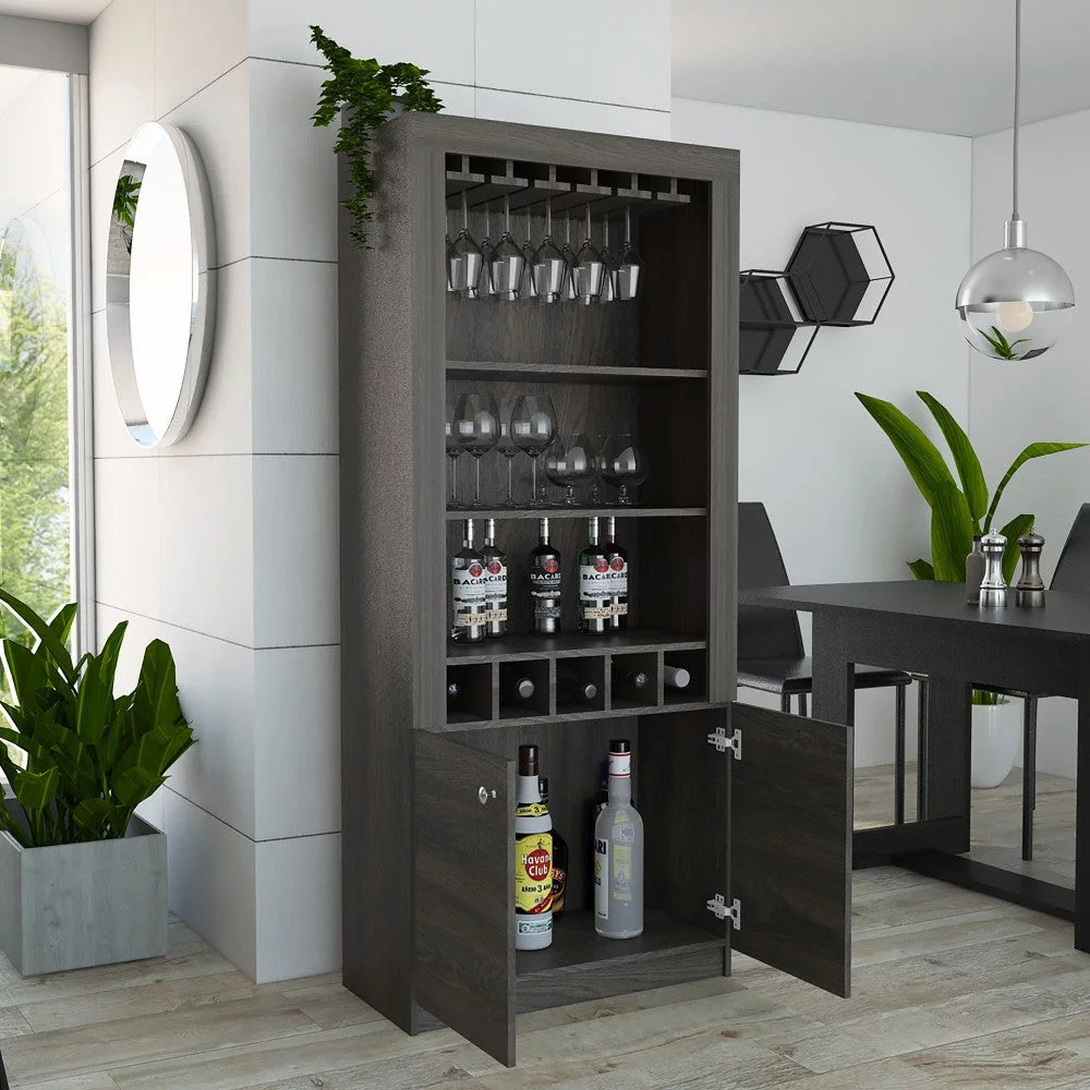Bar Cabinet with Five Wine Cubbies B7828