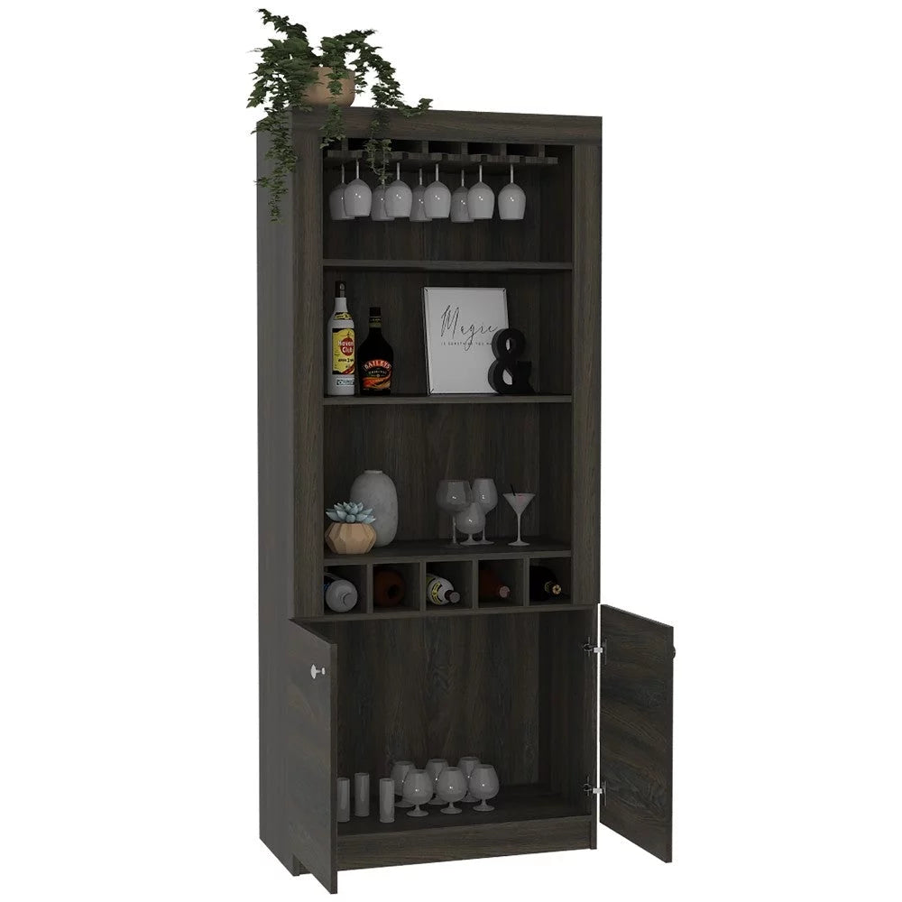 Bar Cabinet with Five Wine Cubbies B7828