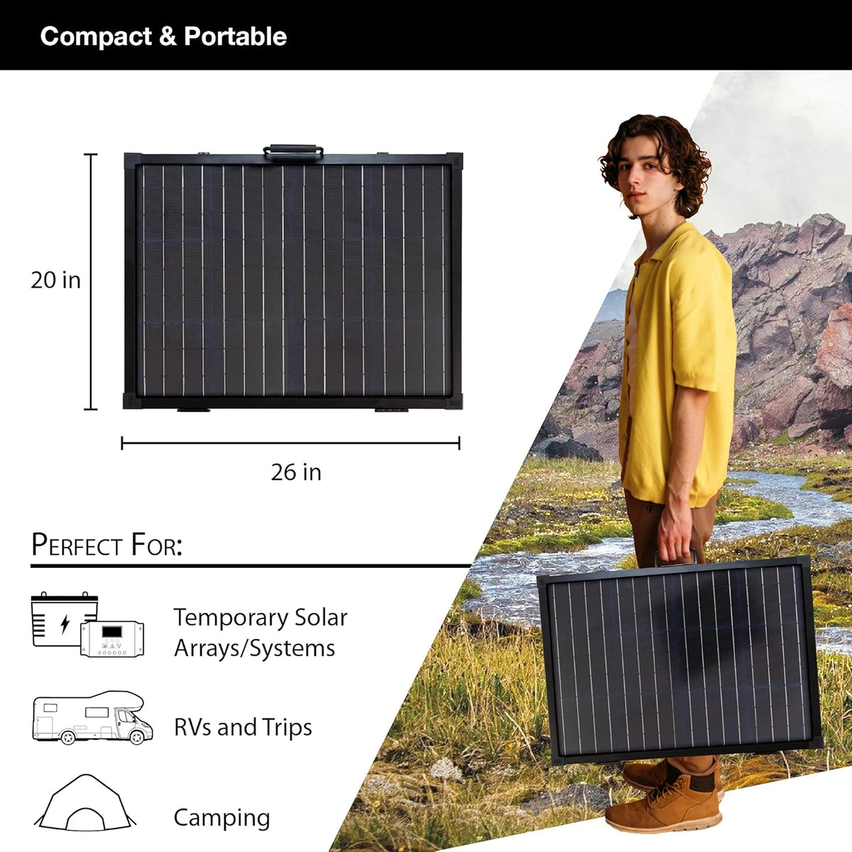 Solar Power Station with 100W Foldable Solar Panel E7382