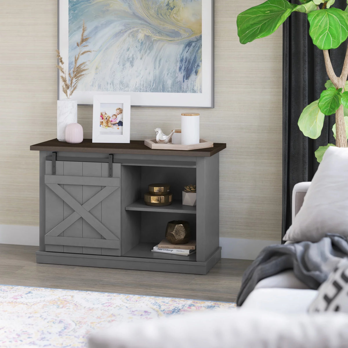 White Farmhouse TV Stand L849