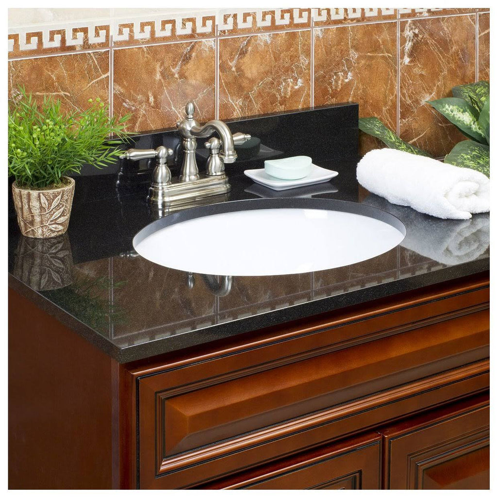 Absolute Black Granite Vanity Top 31 in x 22 in with Backsplash H49574
