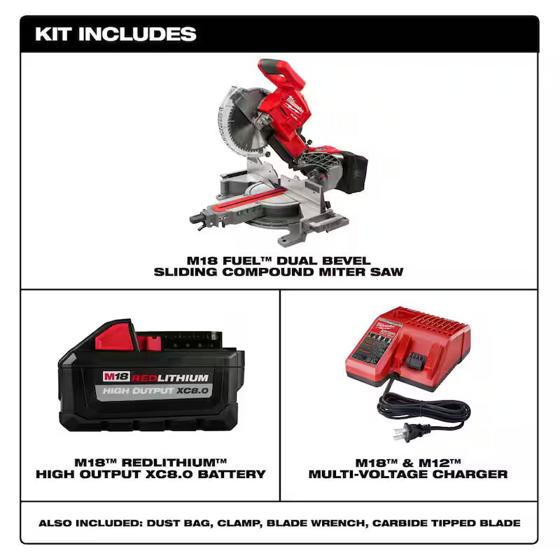 18V Lithium-Ion Brushless Cordless 10 in. Dual Bevel Sliding Compound Miter Saw Kit Z31381