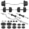 66LB 2 in 1 Olympic Adjustable Weight Set with Curl Bar O5585