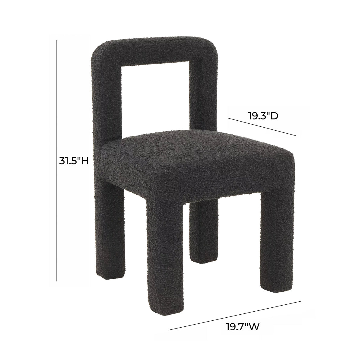 Black Boucle Dining Chair R40966