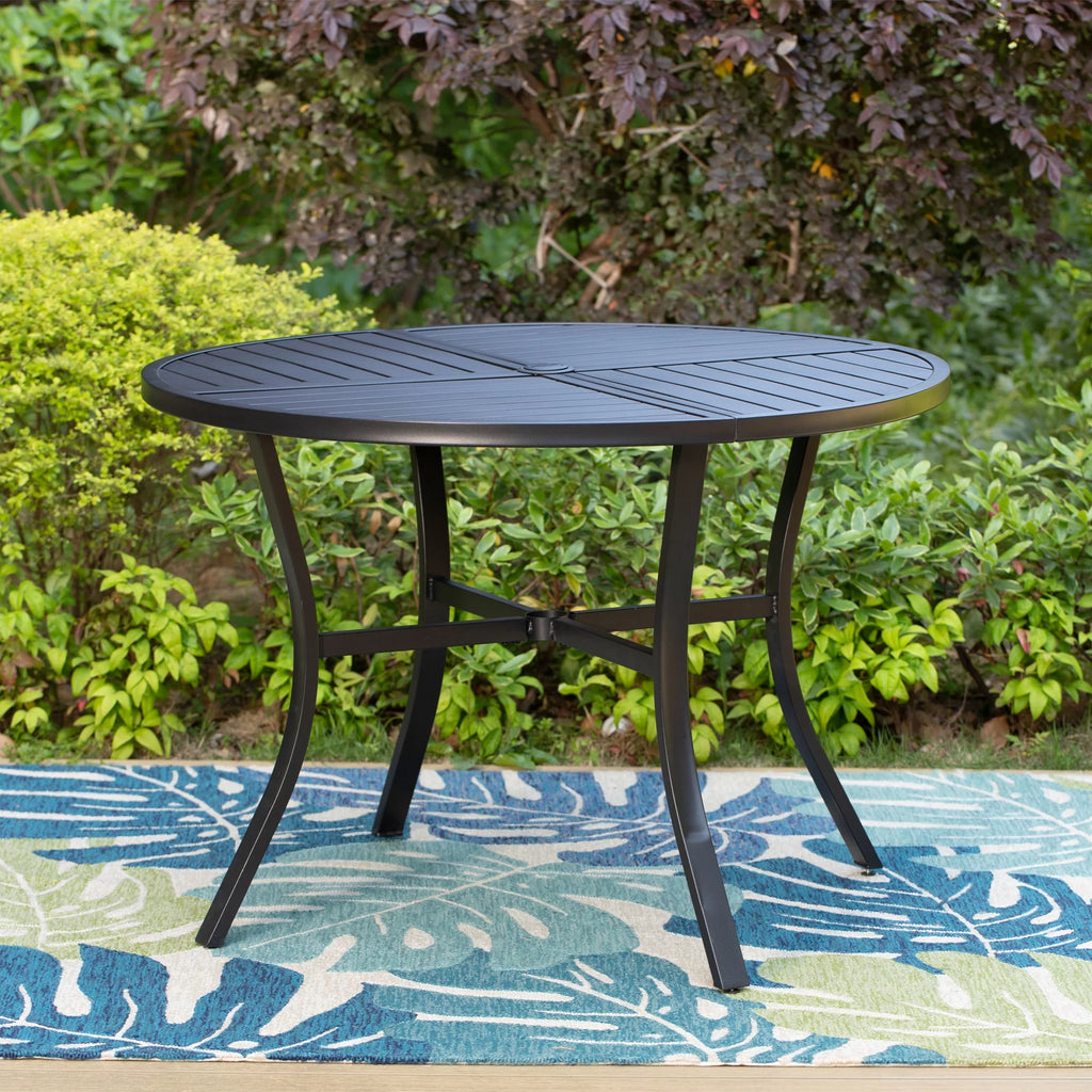 5-Piece Outdoor Dining Set with Cushioned Chairs & Round Table O3670