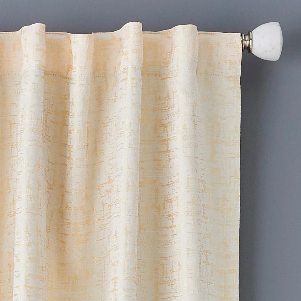Blackout Abstract Curtain Panel 50" x 84" Gold H5141