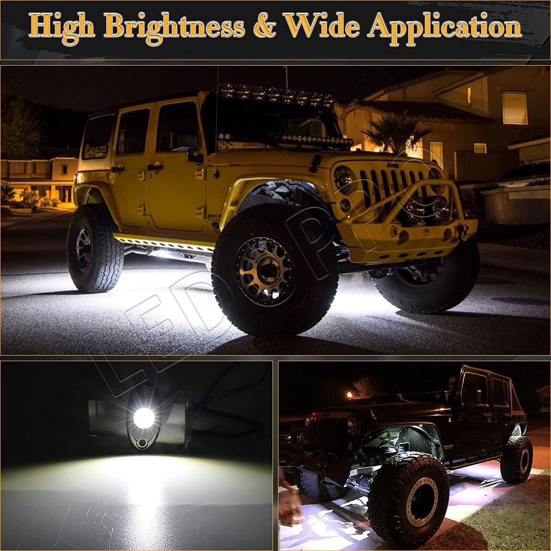 White 12PCS Waterproof LED Rock Lights N9550