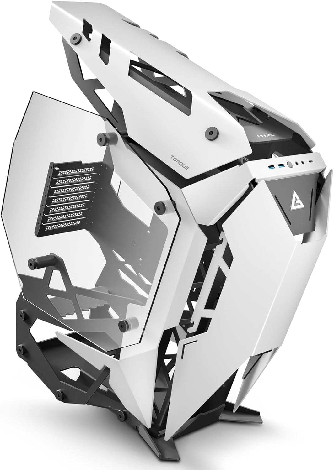 Black/Red Aluminum ATX Mid Tower Computer Case Q202