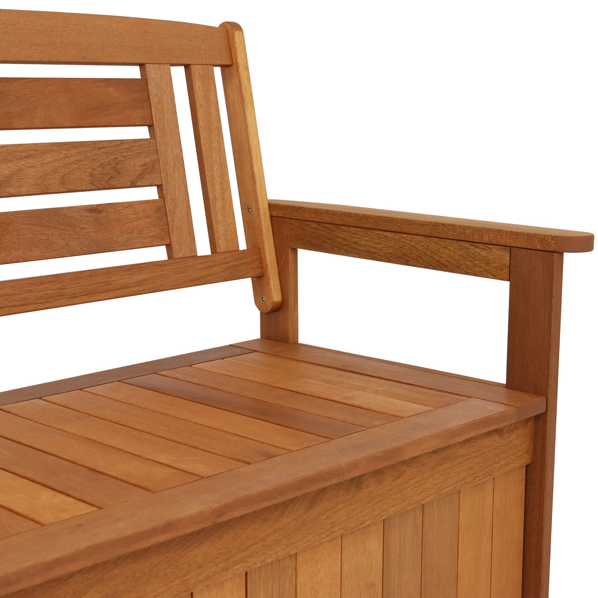 Meranti Wood 2-Person Garden Storage Bench L369