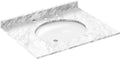 White Single Vanity Top with Backsplash J737588