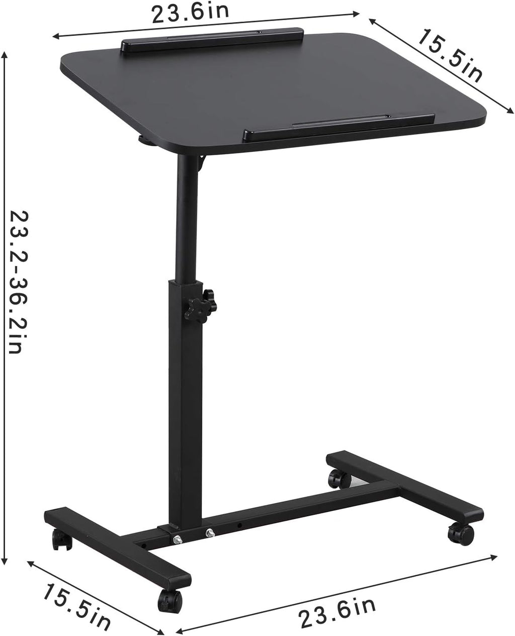Adjustable Overbed Bedside Table with Wheels C70252