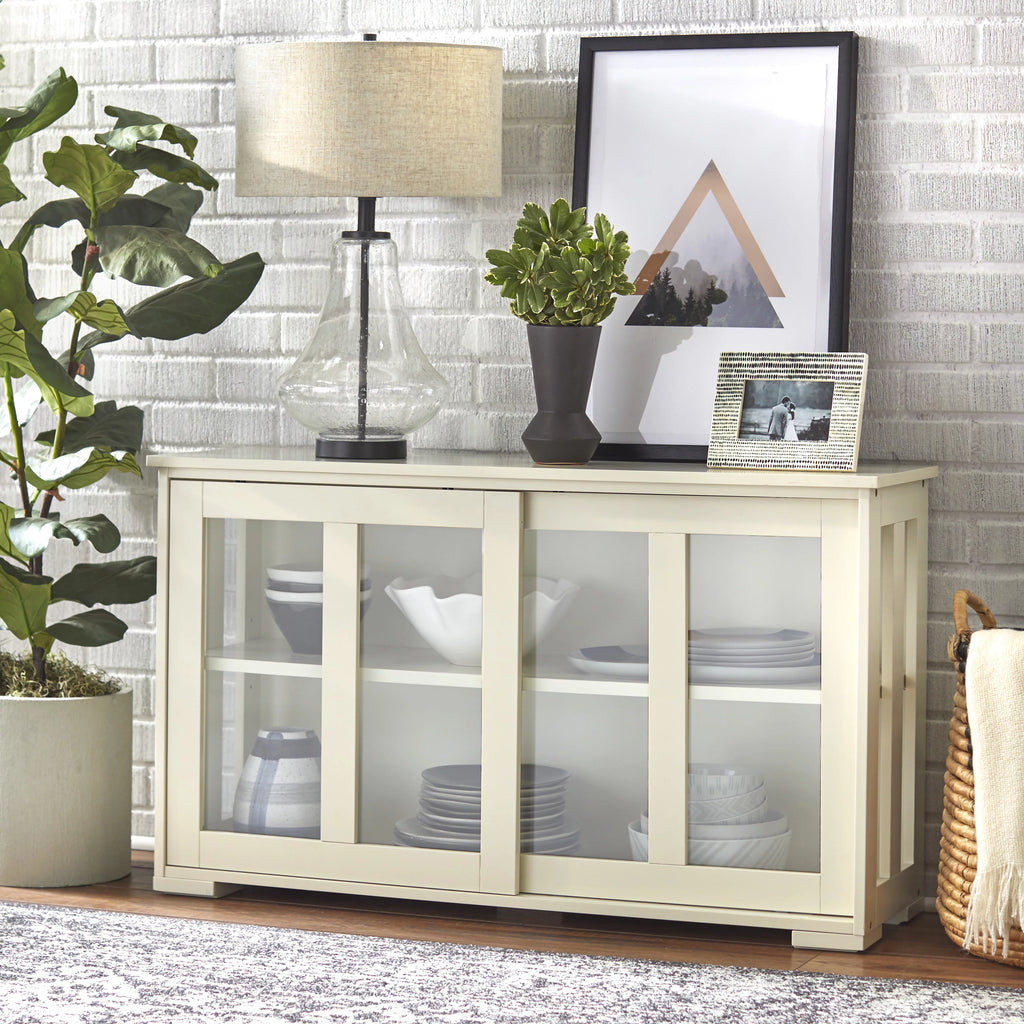 Antique White Stackable Storage Cabinet S287