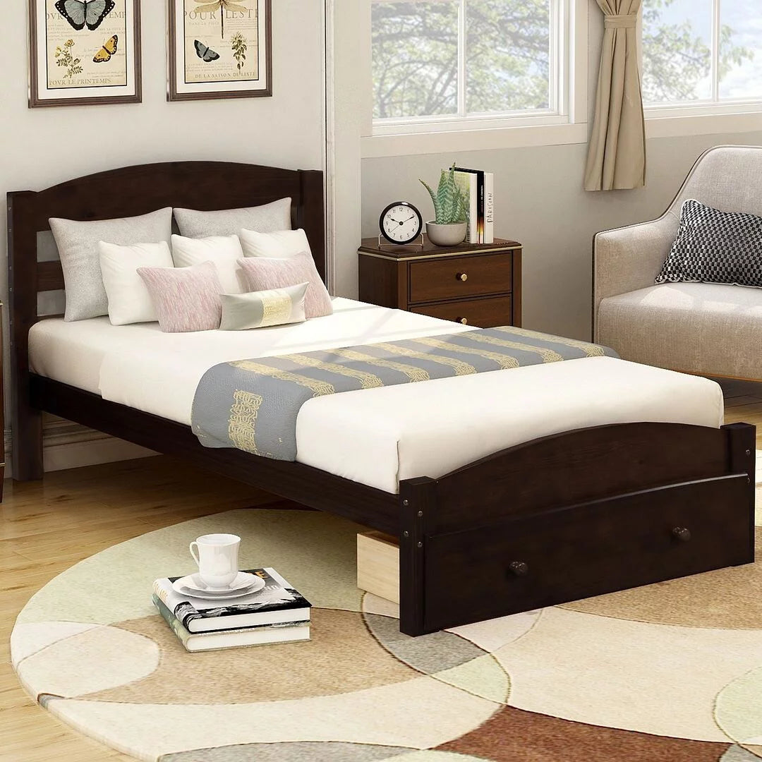 Twin Bed Frame with Storage Drawer K5782