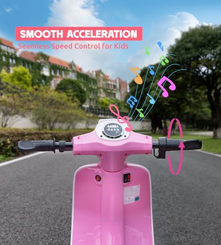 2 Wheel 24V Kids Electric Motorcycle with Music Headlight 3 Speed Pink S338