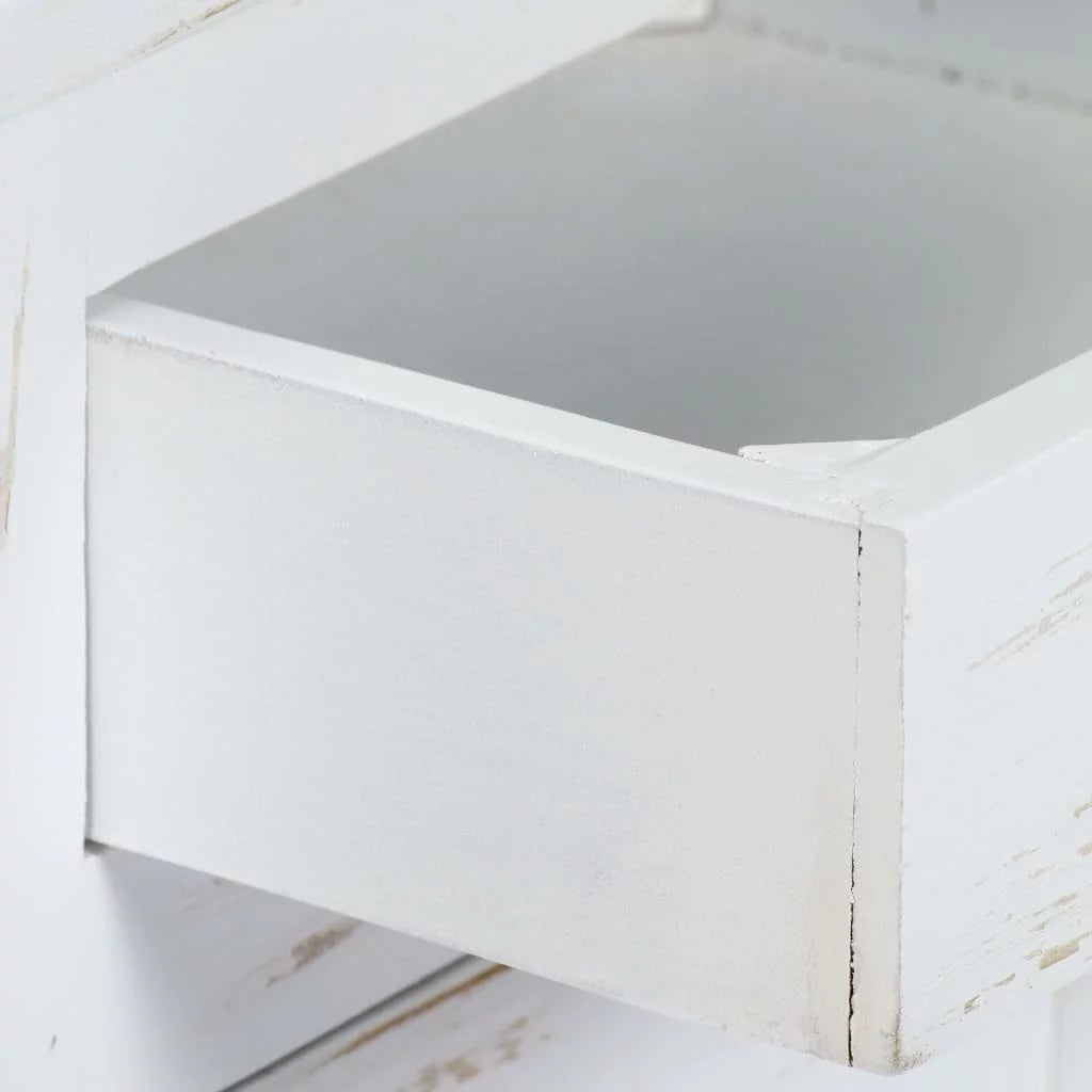 White Mango Wood Bedside Cabinet with Drawer and Door L6870
